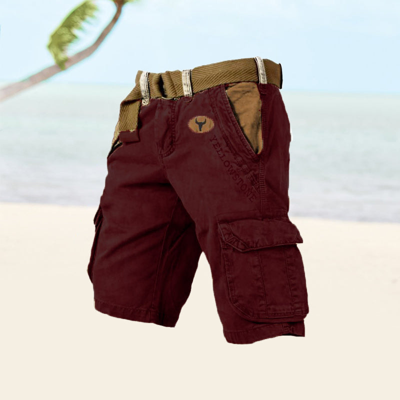 Men's Multi-Pocket Cotton Cargo Shorts