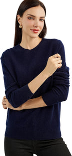 Women's luxe cashmere crew neck sweater