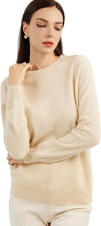 Women's luxe cashmere crew neck sweater