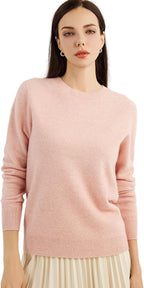Women's luxe cashmere crew neck sweater
