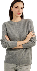 Women's luxe cashmere crew neck sweater