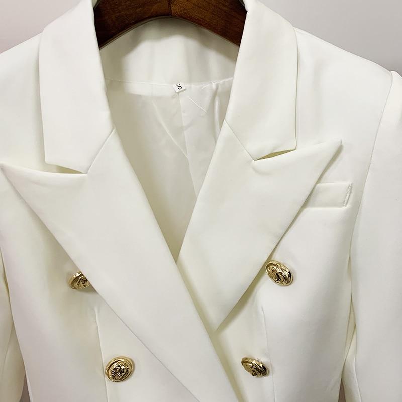 Tailored double breasted gold button blazer