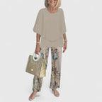 Women's Elegant Two-Piece Set Top and Trousers