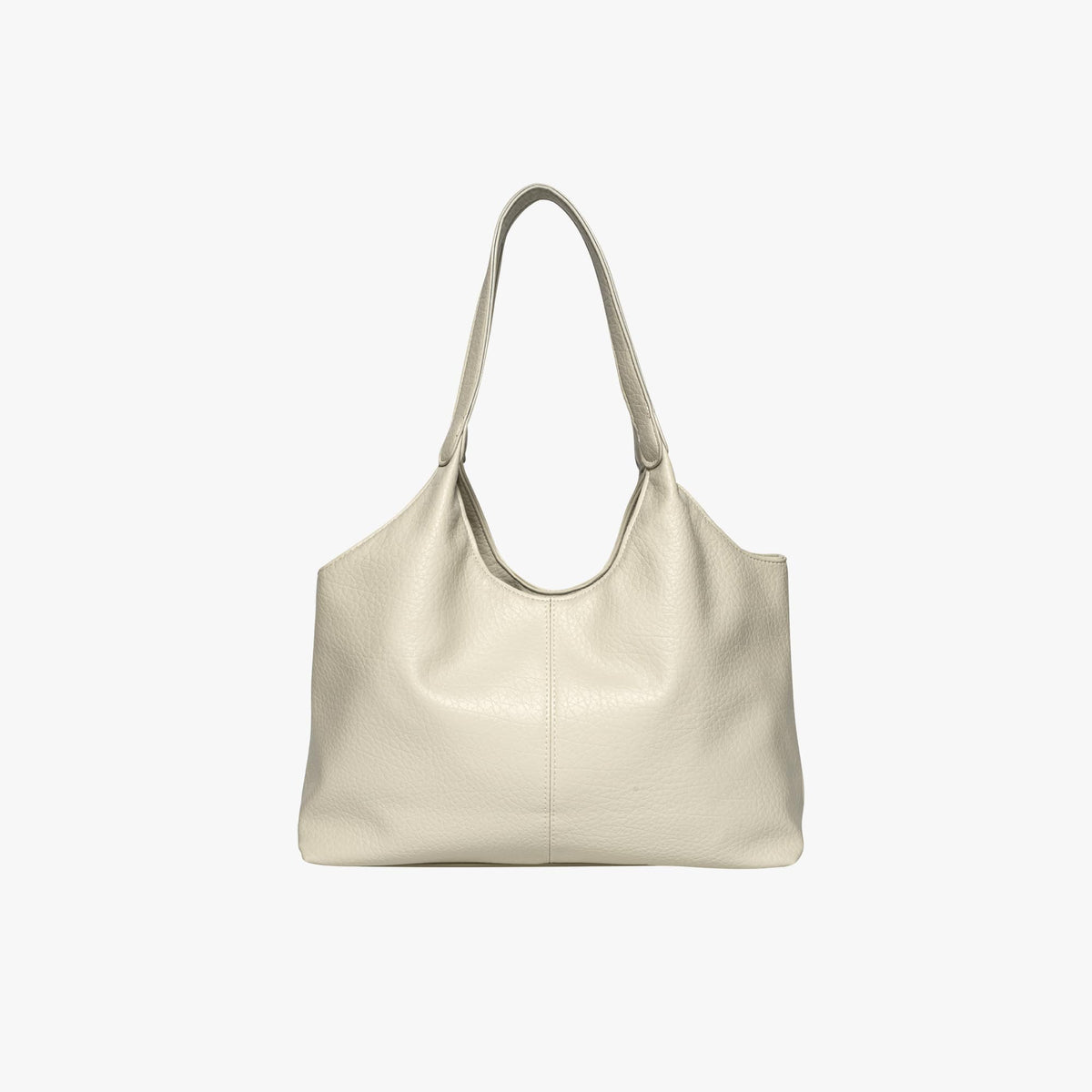 Women's chic vegan leather hobo tote bag in beige