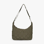 Women's chic quilted puffer shoulder bag in army green