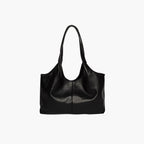 Women's chic vegan leather hobo tote bag in black