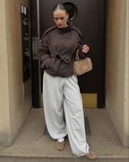Cropped boxy trench coat