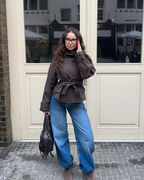 Cropped boxy trench coat