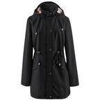 Women's waterproof hooded trench coat