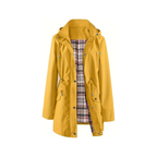 Women's waterproof hooded trench coat in yellow
