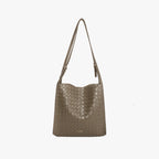 Vegan leather shoulder tote bag