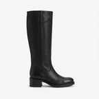 Orthopedic knee high leather boots in black