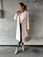 Women's Double-Breasted Cashmere Blend Longline Coat