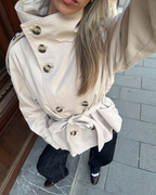 Cropped boxy trench coat