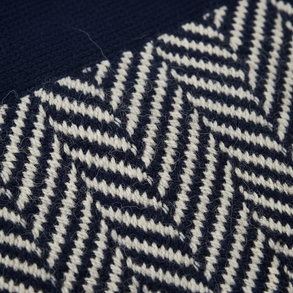 Zigzag pattern knit turtleneck sweater