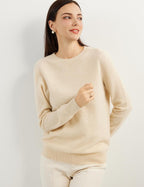 Women's luxe cashmere crew neck sweater