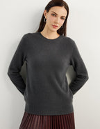 Women's luxe cashmere crew neck sweater