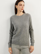 Women's luxe cashmere crew neck sweater