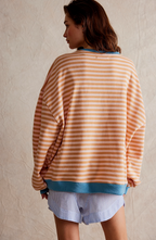 Oversized Striped Crewneck Sweatshirt