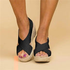 Crossover Wedge Espadrilles Sandals