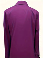 Draped neck long sleeve blouse