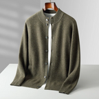 Cashmere cardigan sweater with ribbed cuffs