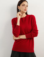 Women's luxe cashmere crew neck sweater