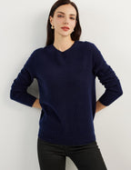 Women's luxe cashmere crew neck sweater