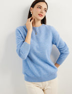 Women's luxe cashmere crew neck sweater