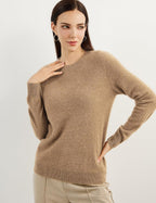 Women's luxe cashmere crew neck sweater