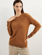 Women's luxe cashmere crew neck sweater