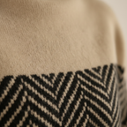 Zigzag pattern knit turtleneck sweater