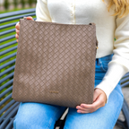 Vegan leather shoulder tote bag