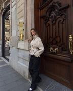 Cropped boxy trench coat