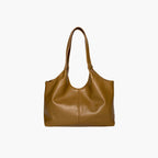 Women's chic vegan leather hobo tote bag in brown