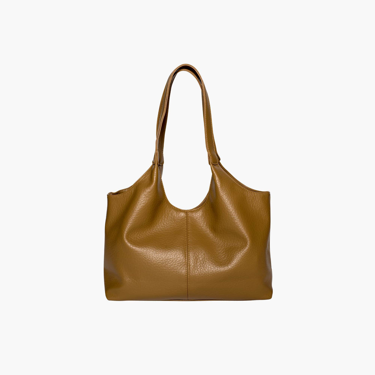 Women's chic vegan leather hobo tote bag in brown