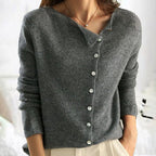 Soft Knit Sweater Women Button Embellishment