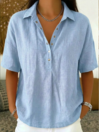 Women's Collared Button-Front Blouse