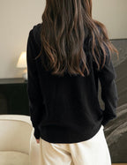 Women's warm merino wool zip up hooded cardigan with pockets