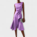 Women's Midi Dress with Draped Front