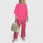 Women's Elegant Two-Piece Set Top and Trousers
