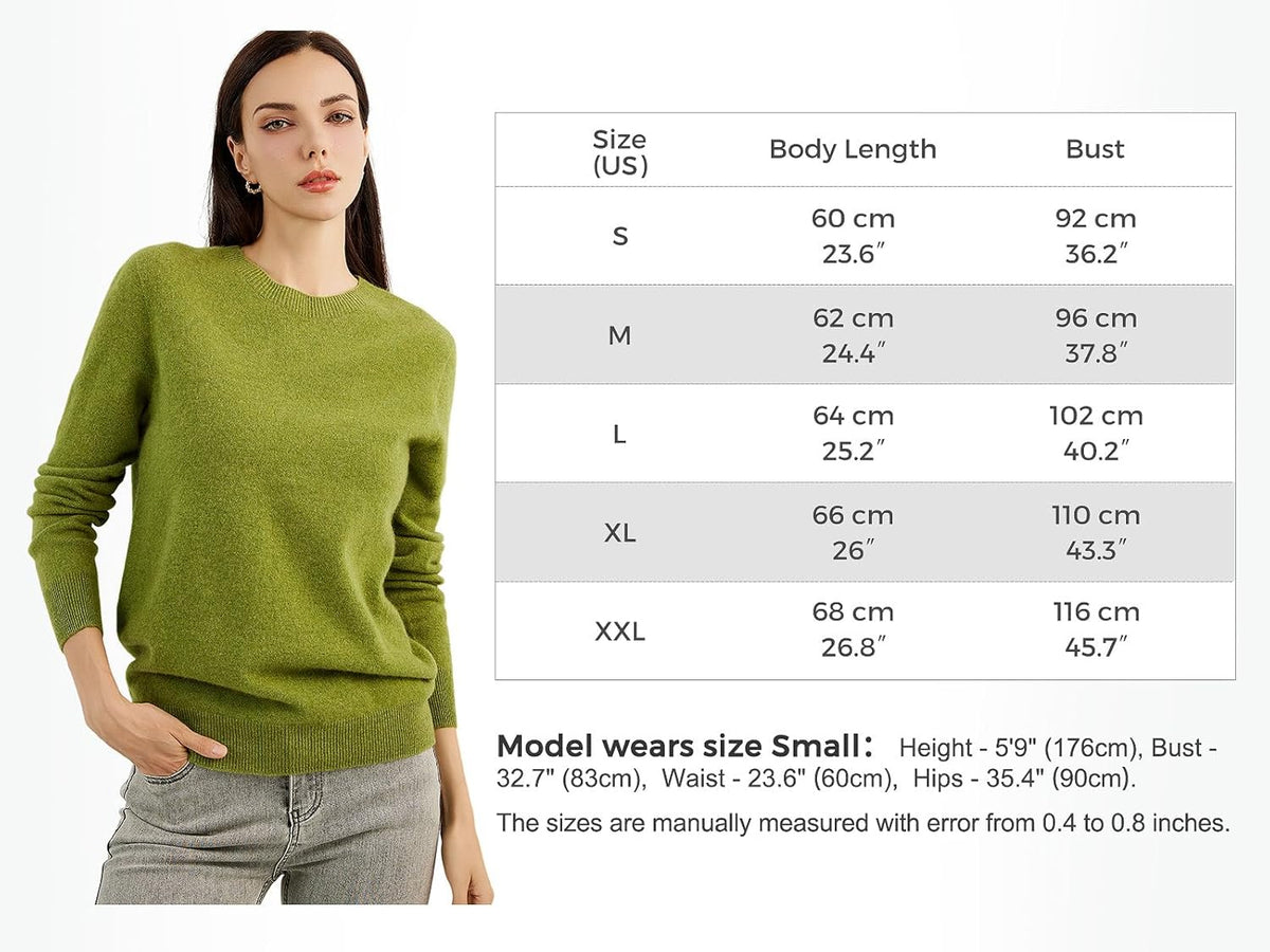 Women's luxe cashmere crew neck sweater