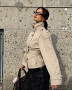 Cropped boxy trench coat