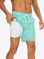 Men's Athletic Swim Shorts Quick Dry Built-In Liner