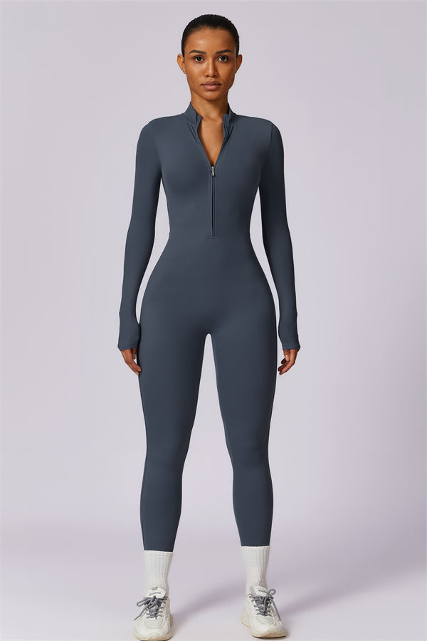 Seamless Half-Zip Jumpsuit