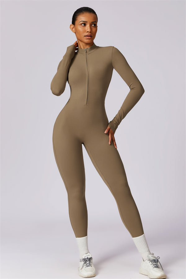 Seamless Half-Zip Jumpsuit