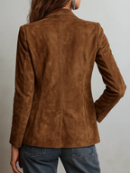 Vintage faux suede jacket with lapel collar