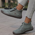Women's arch support lace up ankle sneakers with wide toe box