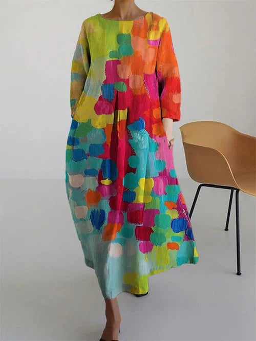 Antonella Robe Fleurie – Robe d'été légère en 100% coton avec un imprimé romantique et une coupe confortable