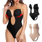 Backless body shaper for women featuring a deep V design, enhancing curves and providing seamless support for a sleek silhouette under any outfit. 1